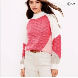 LOFT Colorblock Sweater.  Size Large